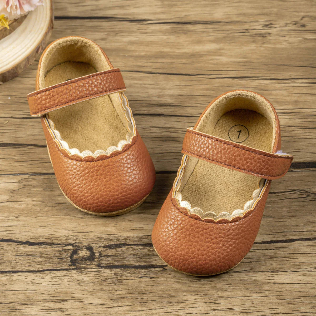 Image of Mary Jane Dress Shoes in brown from Baby Booties Boutique