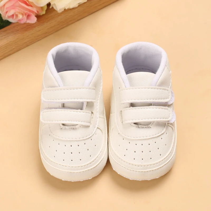 Image of Soft White Velcro Sneakers in white from Baby Booties Boutique