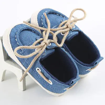 Image of First Walkers Boat Shoes in blue from Baby Booties Boutique