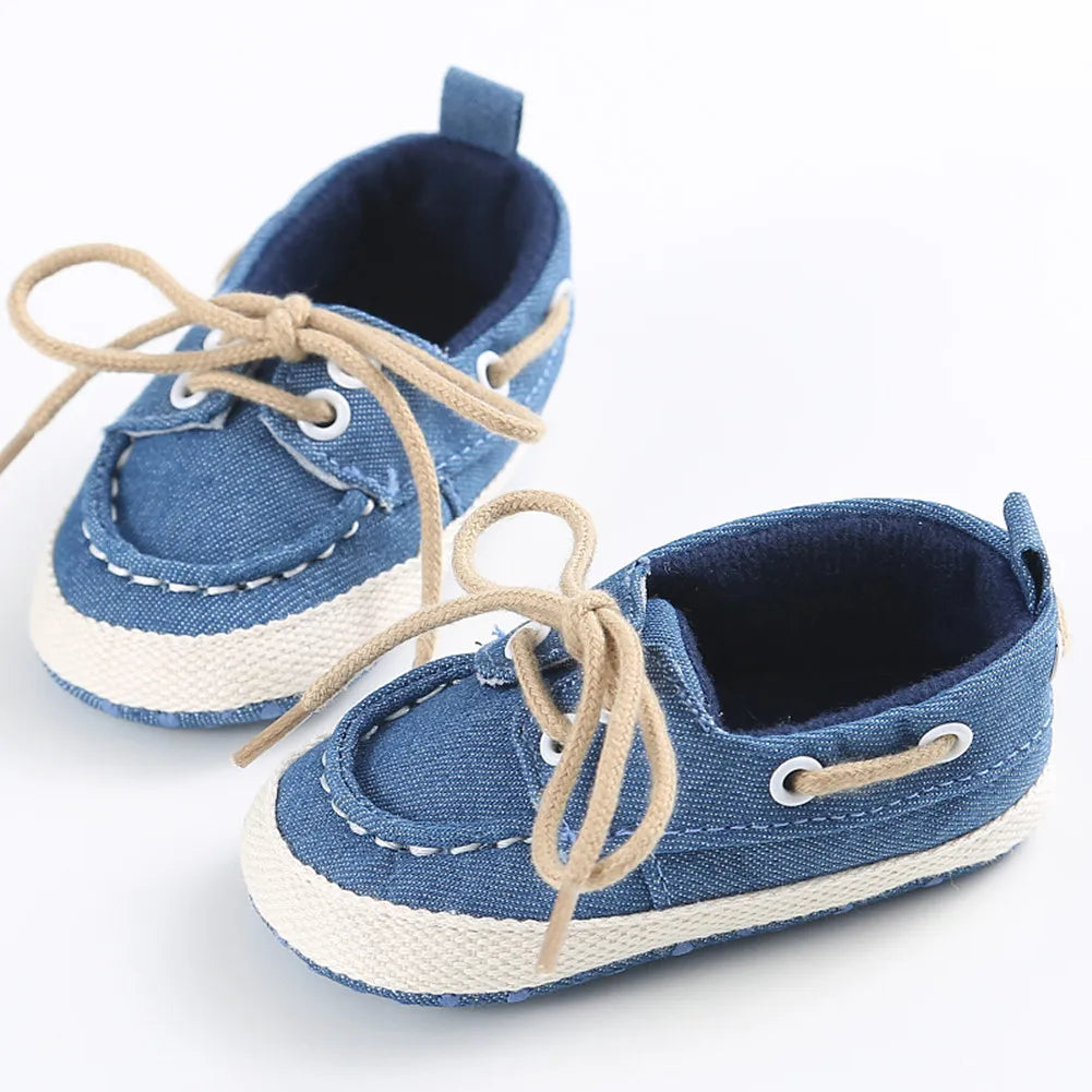 Image of First Walkers Boat Shoes in blue from Baby Booties Boutique