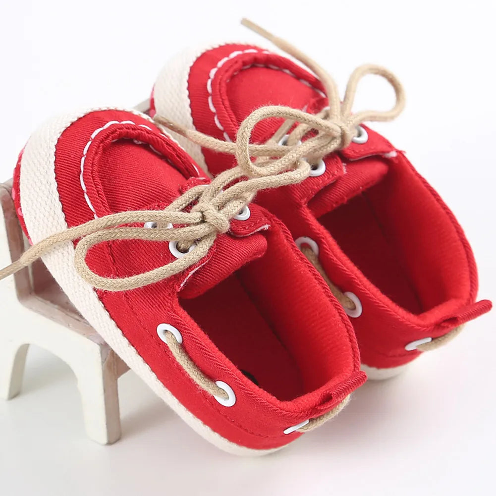 Image of First Walkers Boat Shoes in red from Baby Booties Boutique