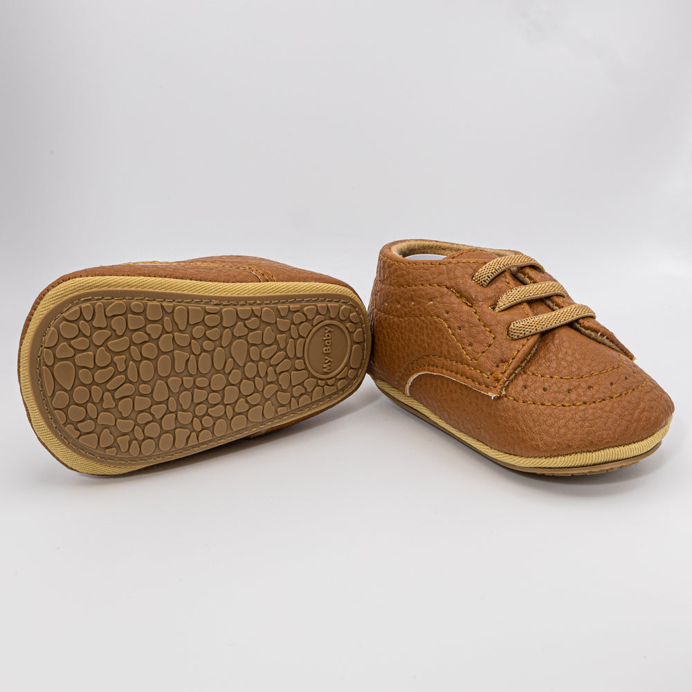 Image of Baby Derby Booties in Brown from Baby Booties Boutique