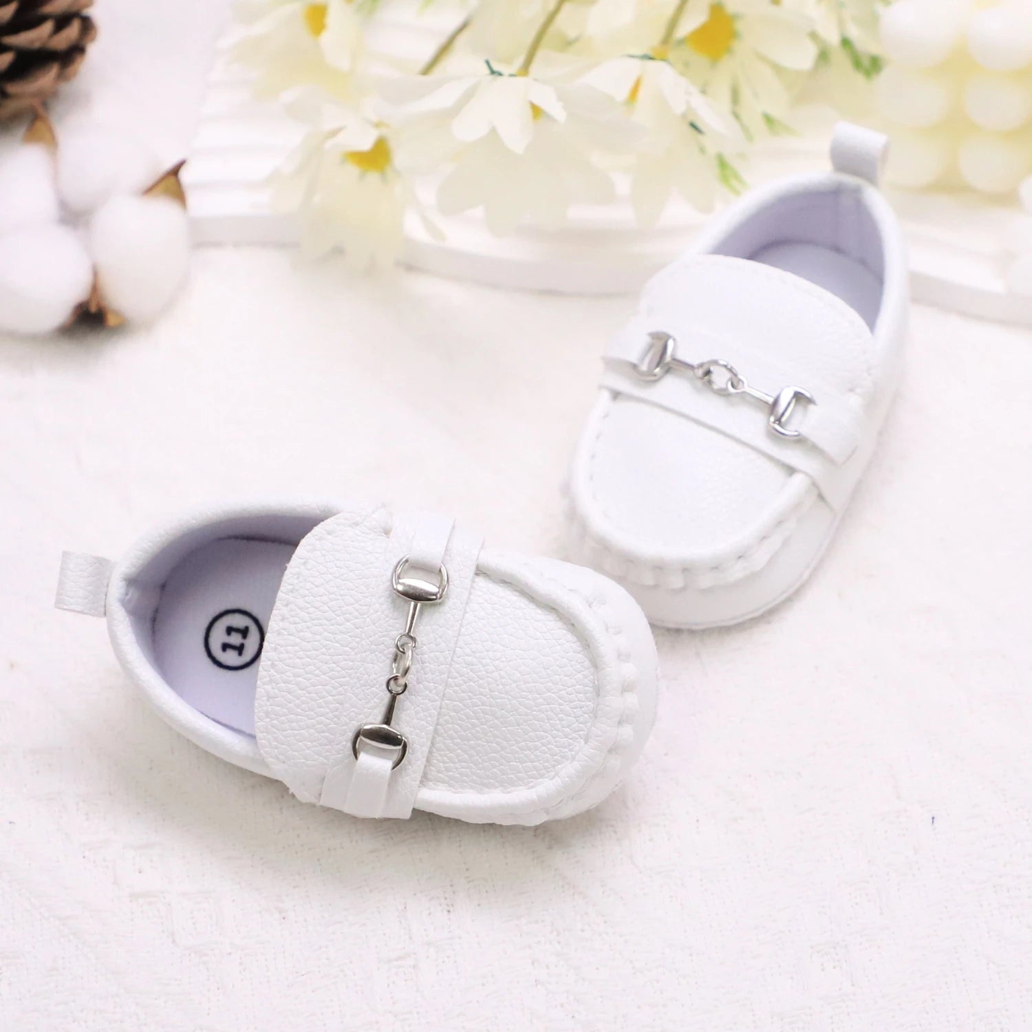 Image of First Walker Slip-on Loafers in white from Baby Booties Boutique