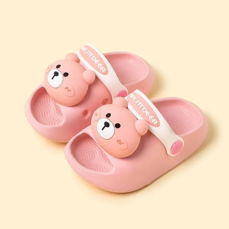 Image of Cute Summer Bear Sandals in pink from Baby Booties Boutique