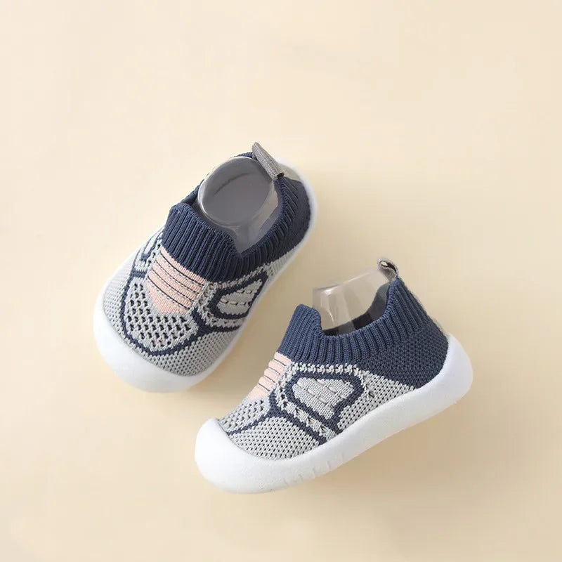 Image of Breathable 2-Tone Mesh Slip-Ons in Navy/White from Baby Booties Boutique