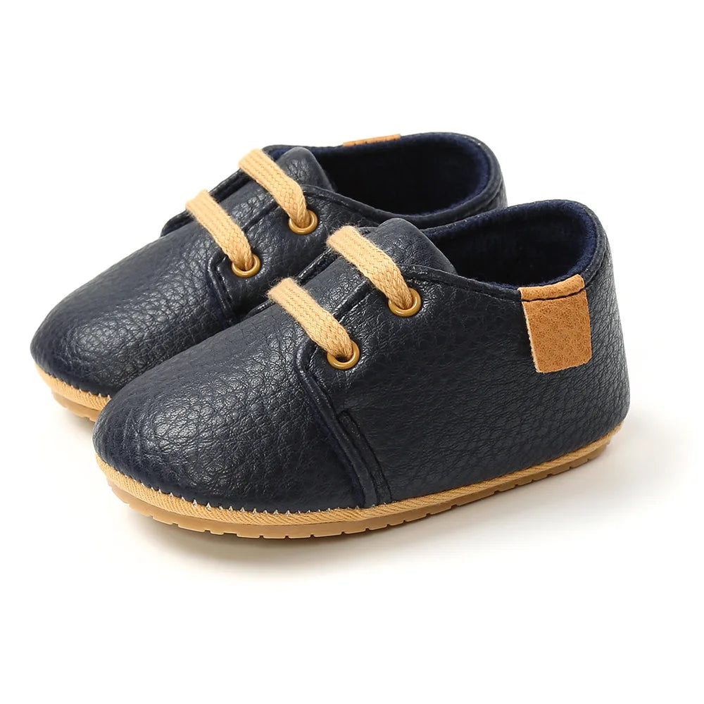 Image of Baby Retro Laced Sneakers in Blue from Baby Booties Boutique