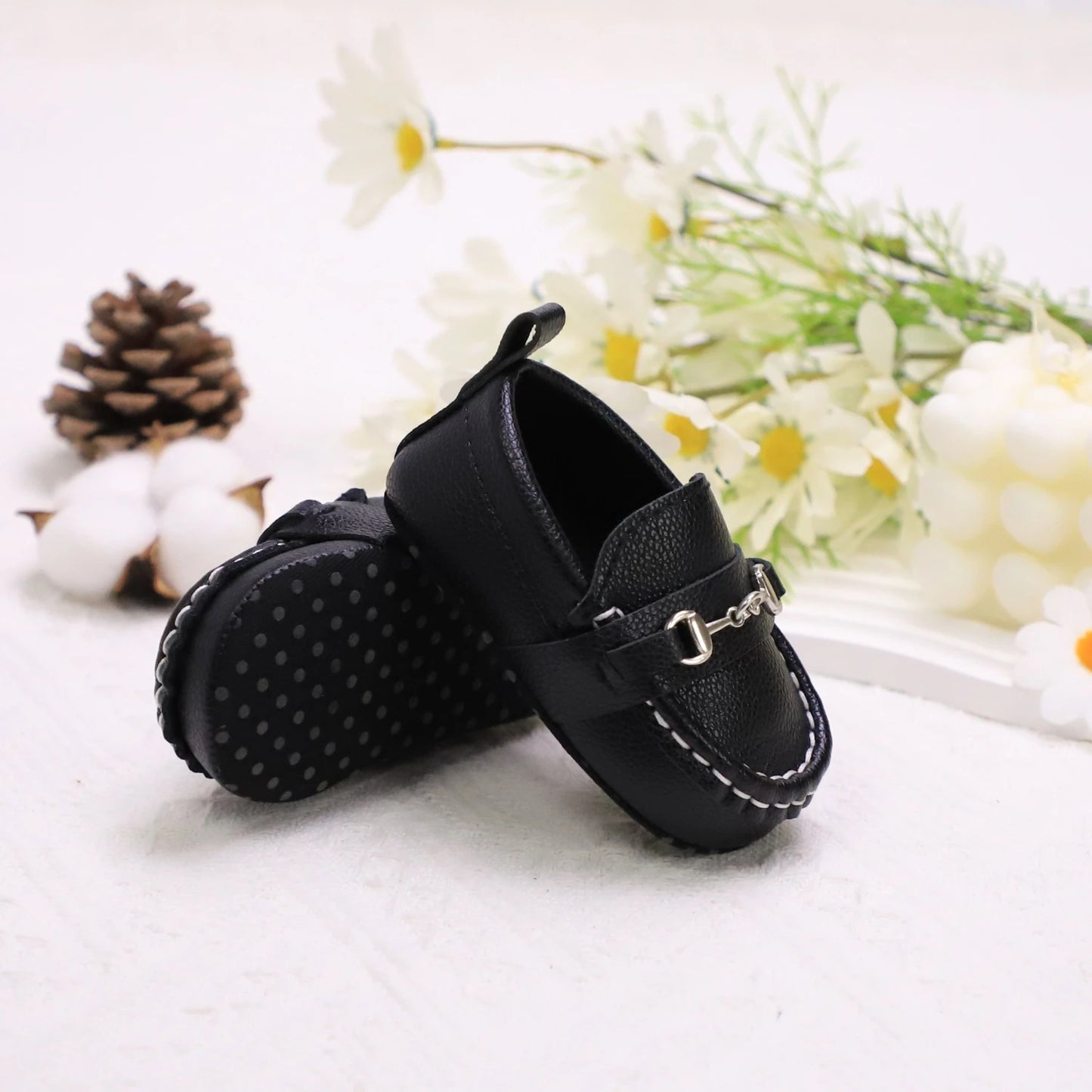 Image of First Walker Slip-on Loafers in black from Baby Booties Boutique