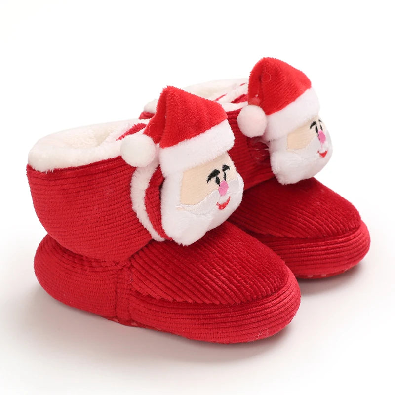 Image of Santa Christmas Booties in red from Baby Booties Boutique