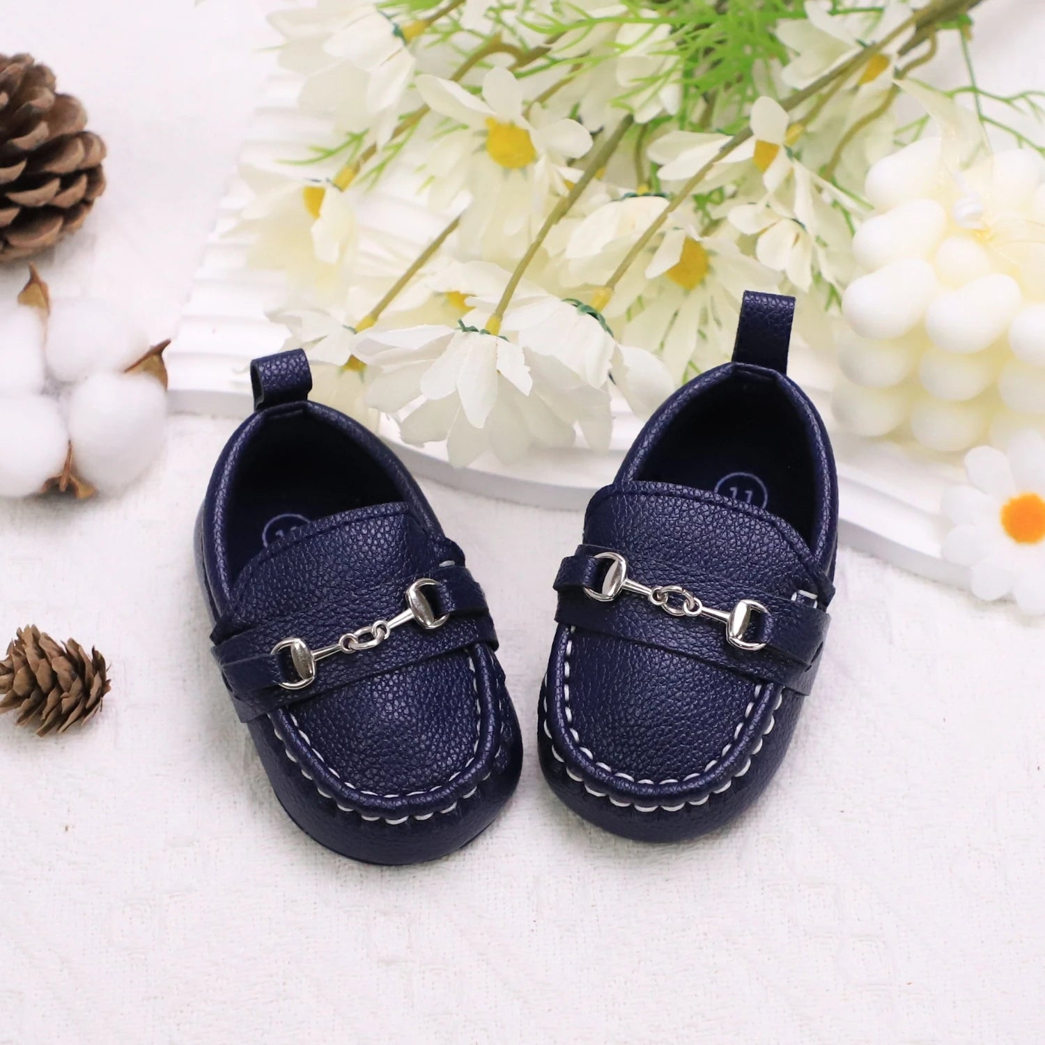 Image of First Walker Slip-on Loafers in navy from Baby Booties Boutique