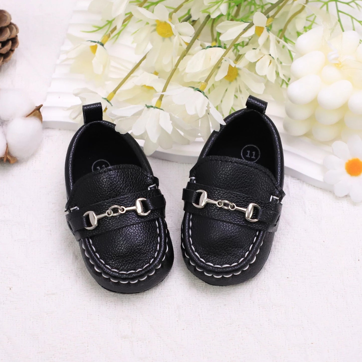 Image of First Walker Slip-on Loafers in black from Baby Booties Boutique