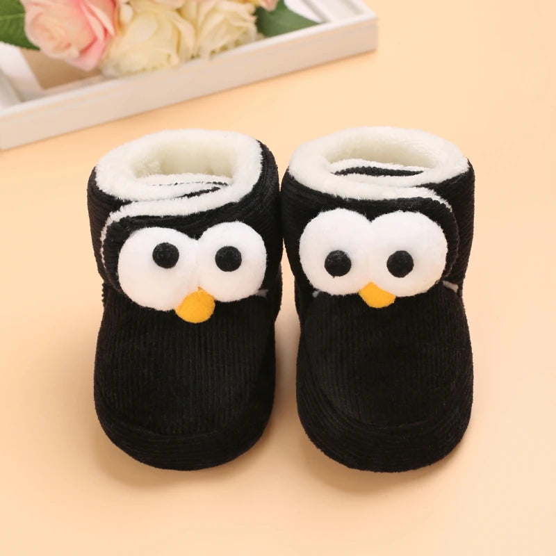 Image of Corduroy Winter Soft Sole Booties in black from Baby Booties Boutique