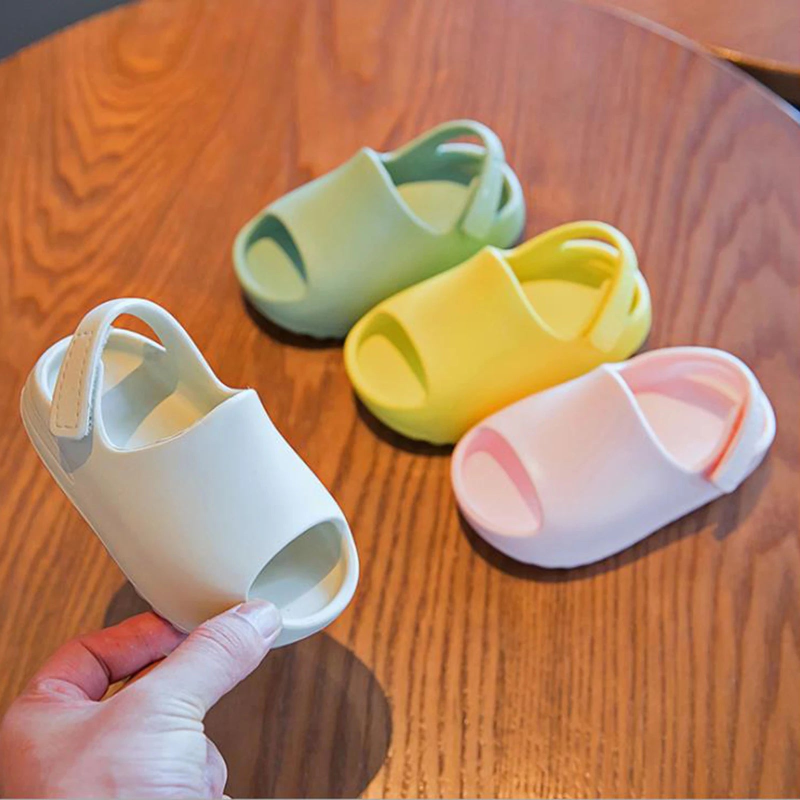 Image of Summer Solid Color Baby Sandals in various colors from Baby Booties Boutique