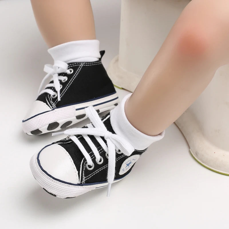 Image of Baby Canvas Sneakers in Black from Baby Booties Boutique