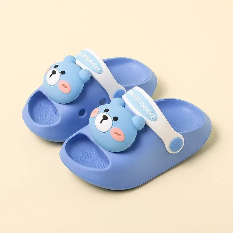 Image of Cute Summer Bear Sandals in blue from Baby Booties Boutique