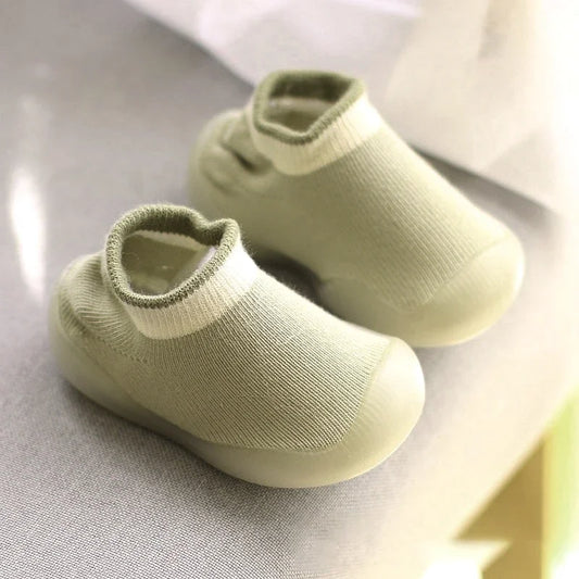 Image of Baby Pastel Sock Shoes in Celadon Green from Baby Booties Boutique