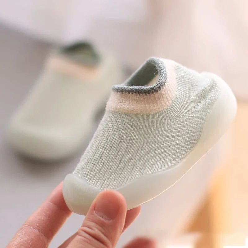 Image of Baby Pastel Sock Shoes in Tea Green from Baby Booties Boutique