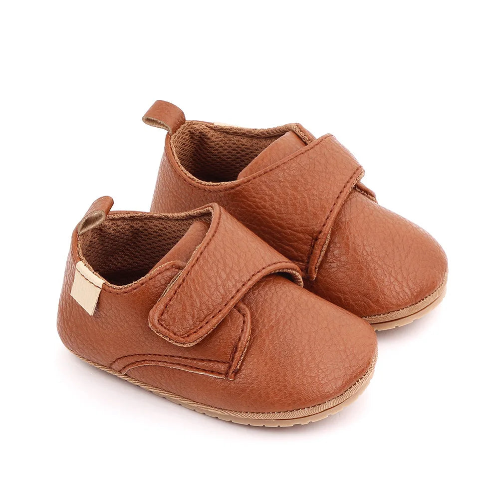 Image of Baby Retro Strapped Slip-On in Brown from Baby Booties Boutique