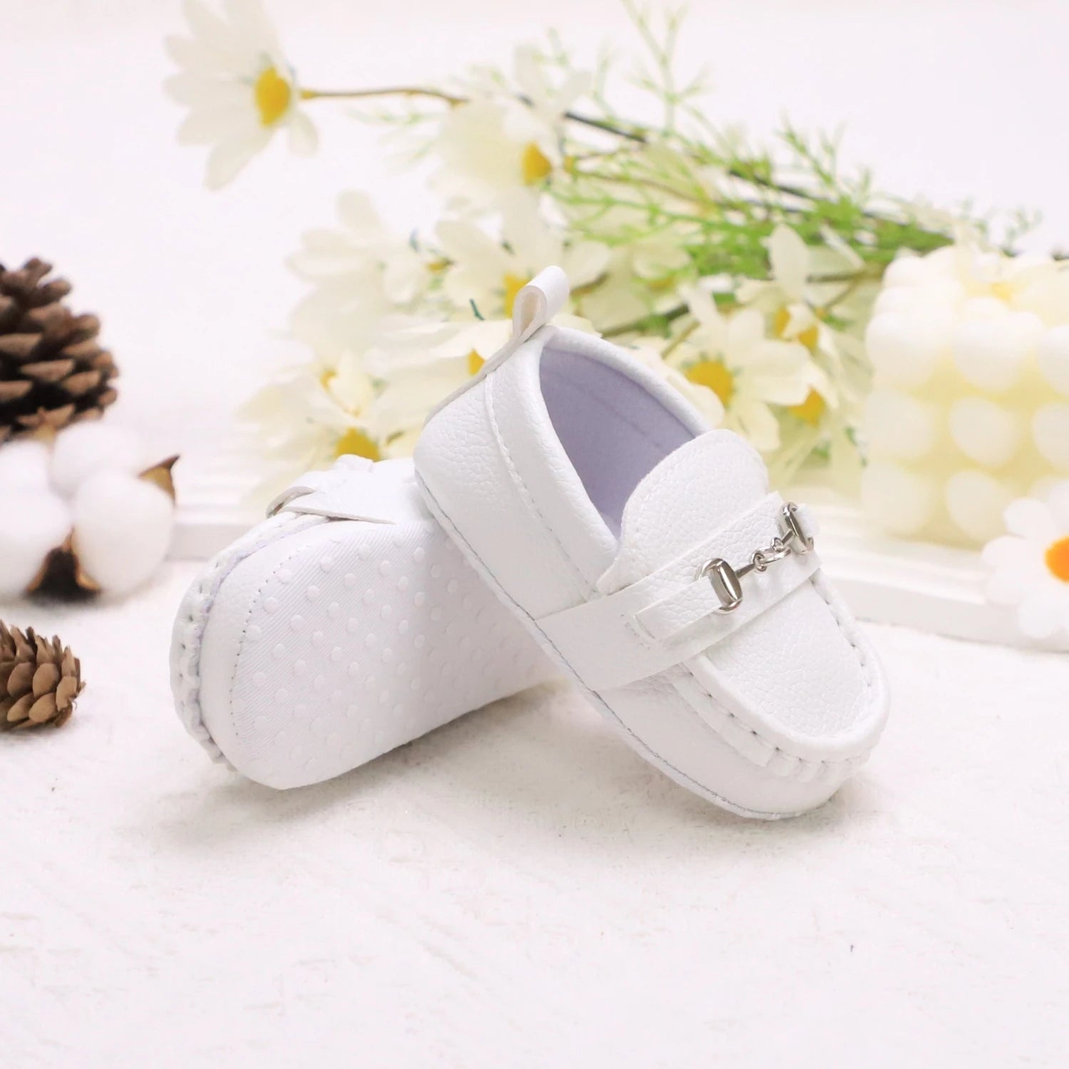 Image of First Walker Slip-on Loafers in white from Baby Booties Boutique