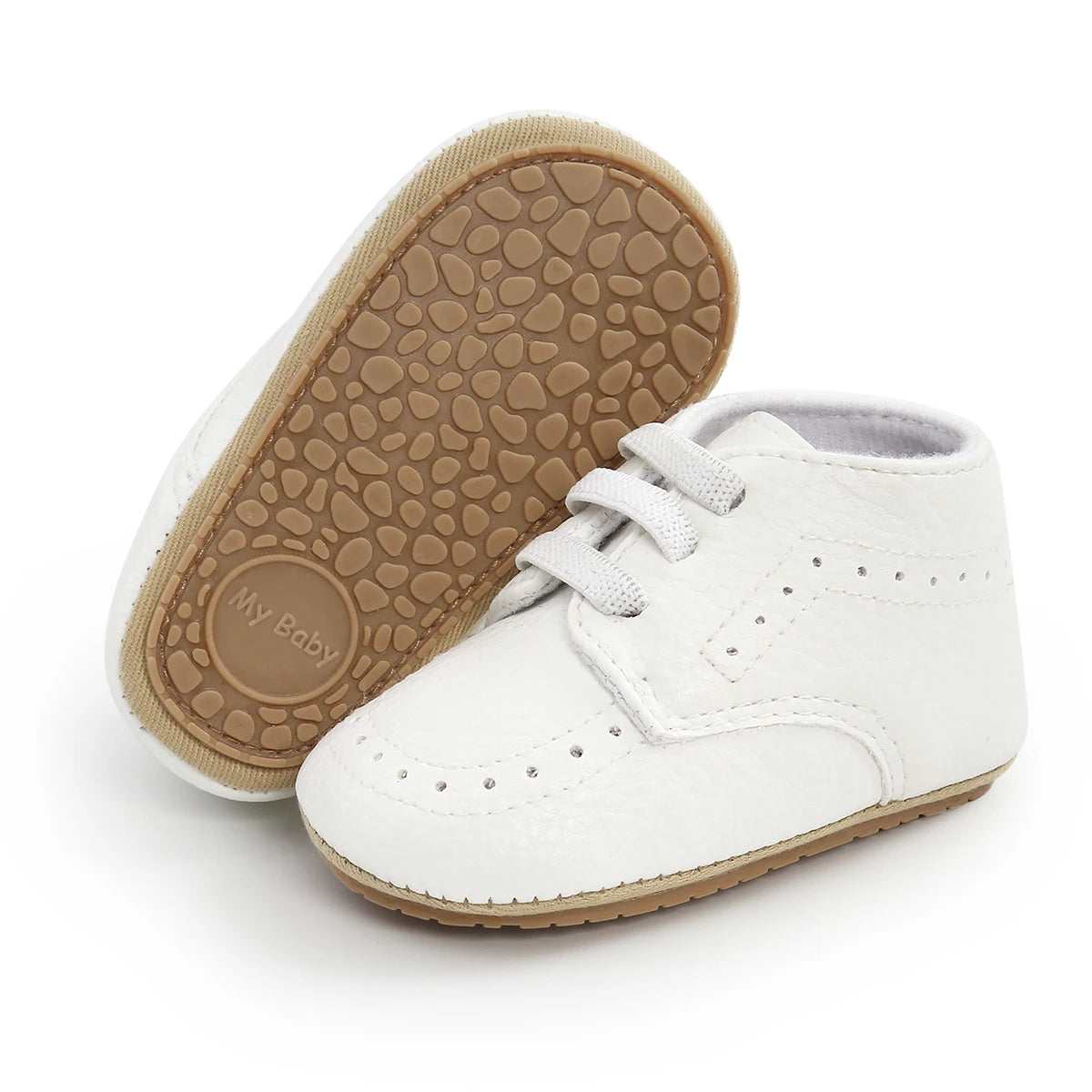 Image of Baby Derby Booties in White from Baby Booties Boutique