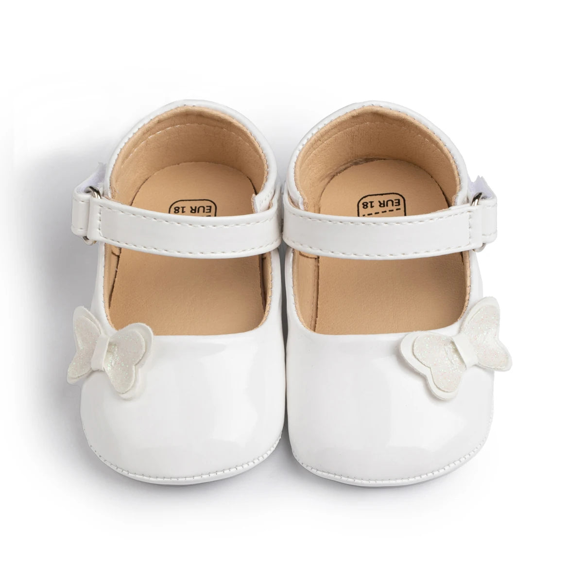 Image of Princess Bows Baby Shoes in white from Baby Booties Boutique