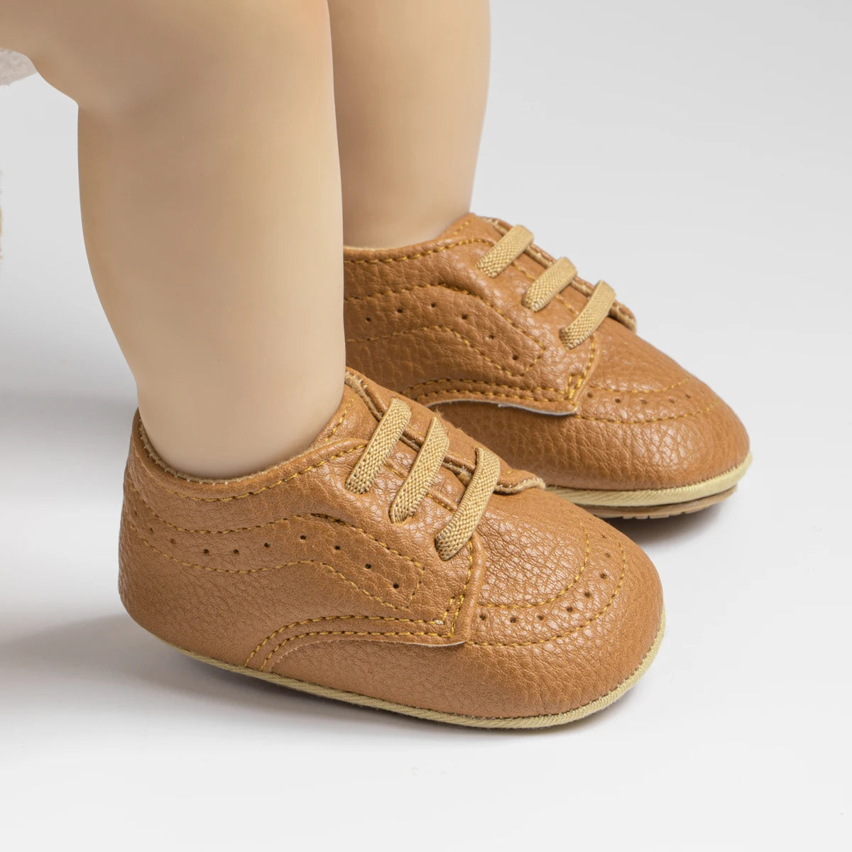 Image of Baby Derby Booties in Brown from Baby Booties Boutique