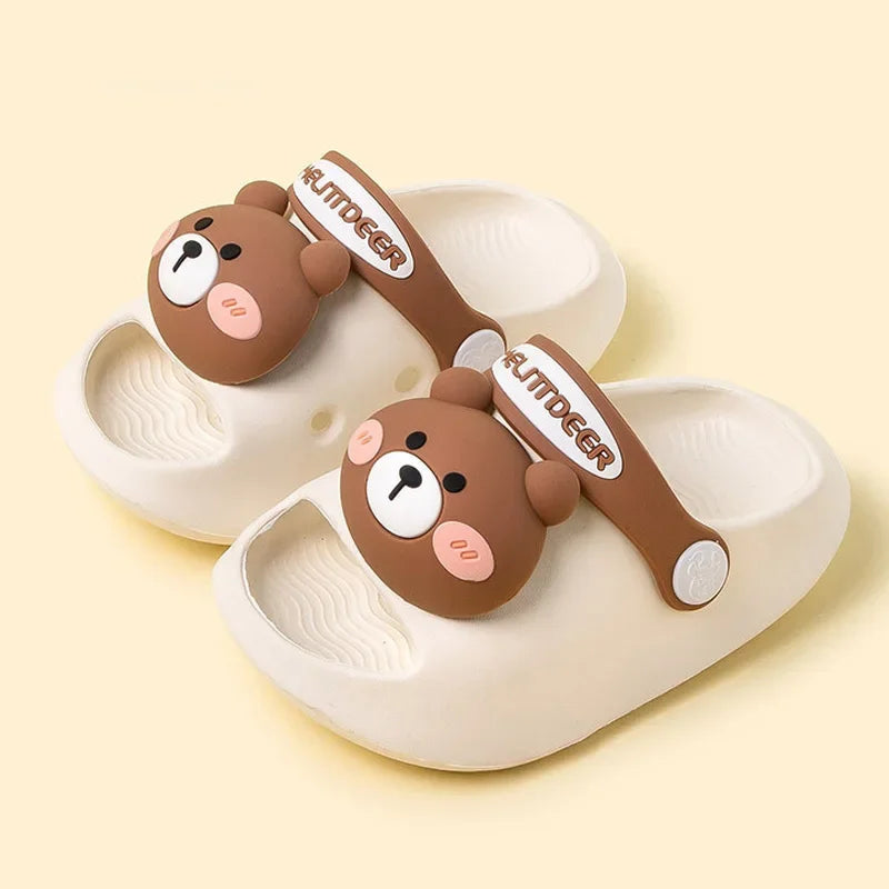 Image of Cute Summer Bear Sandals in white from Baby Booties Boutique