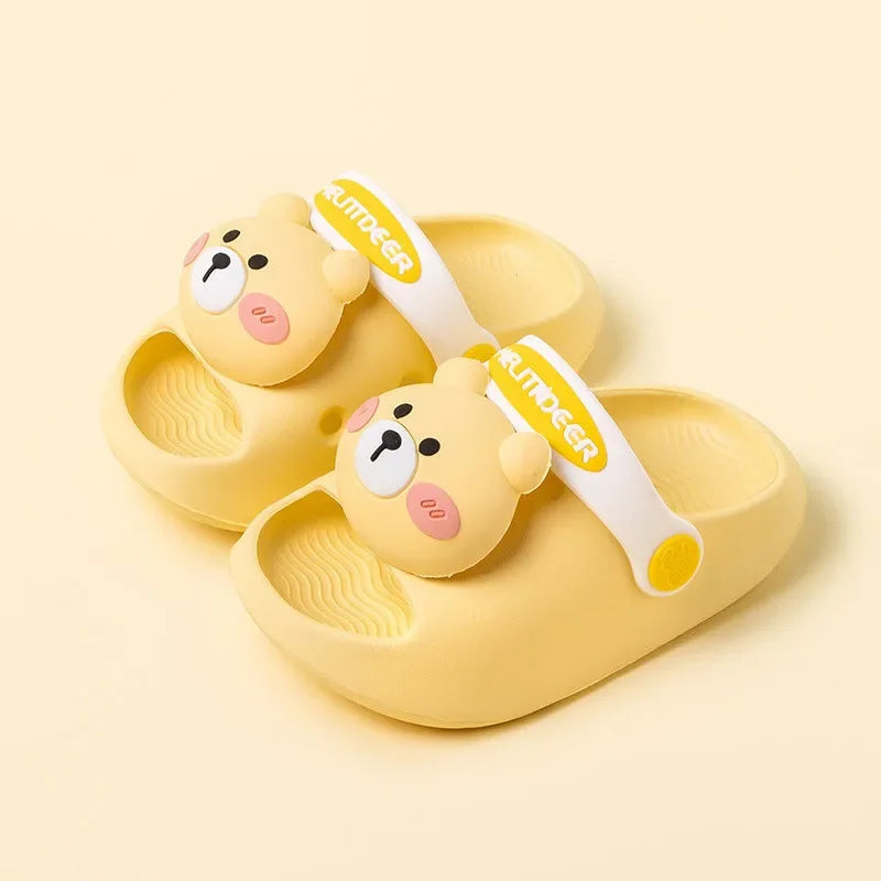 Image of Cute Summer Bear Sandals in yellow from Baby Booties Boutique