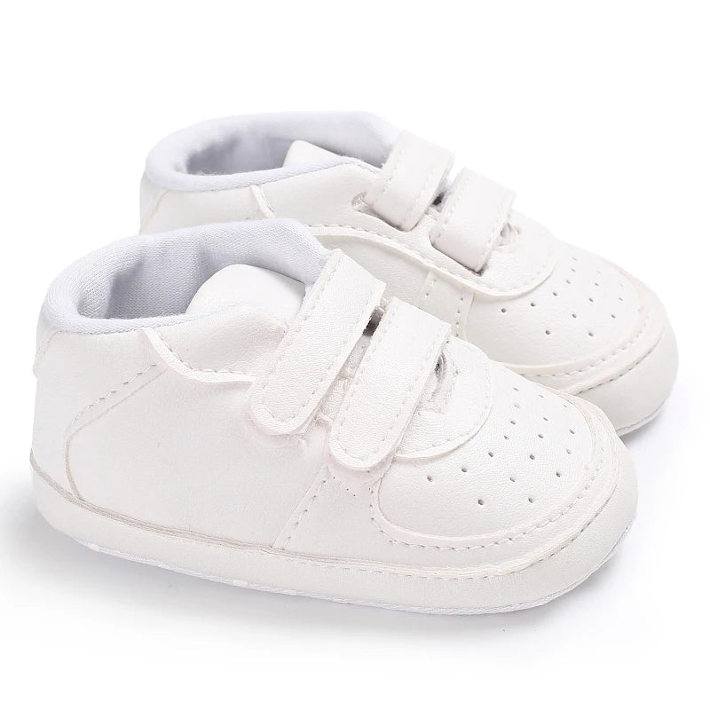 Image of Soft White Velcro Sneakers in white from Baby Booties Boutique