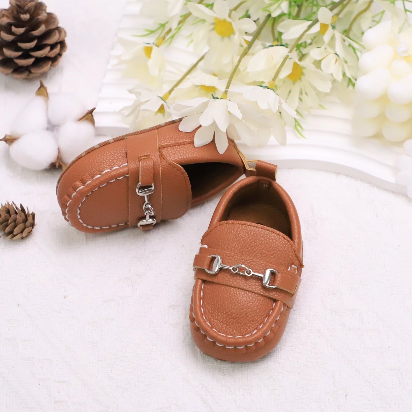 Image of First Walker Slip-on Loafers in coffee from Baby Booties Boutique