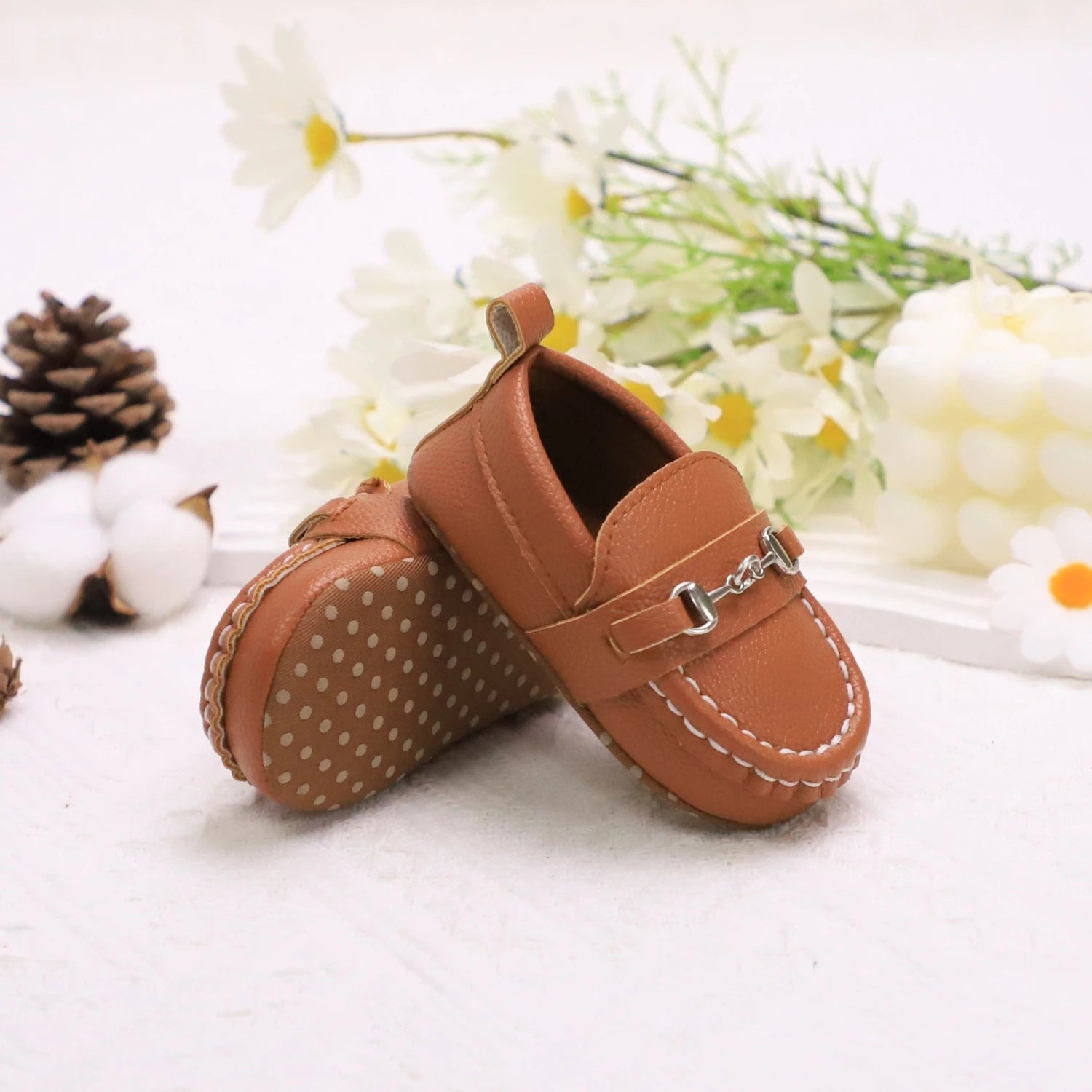 Image of First Walker Slip-on Loafers in coffee from Baby Booties Boutique