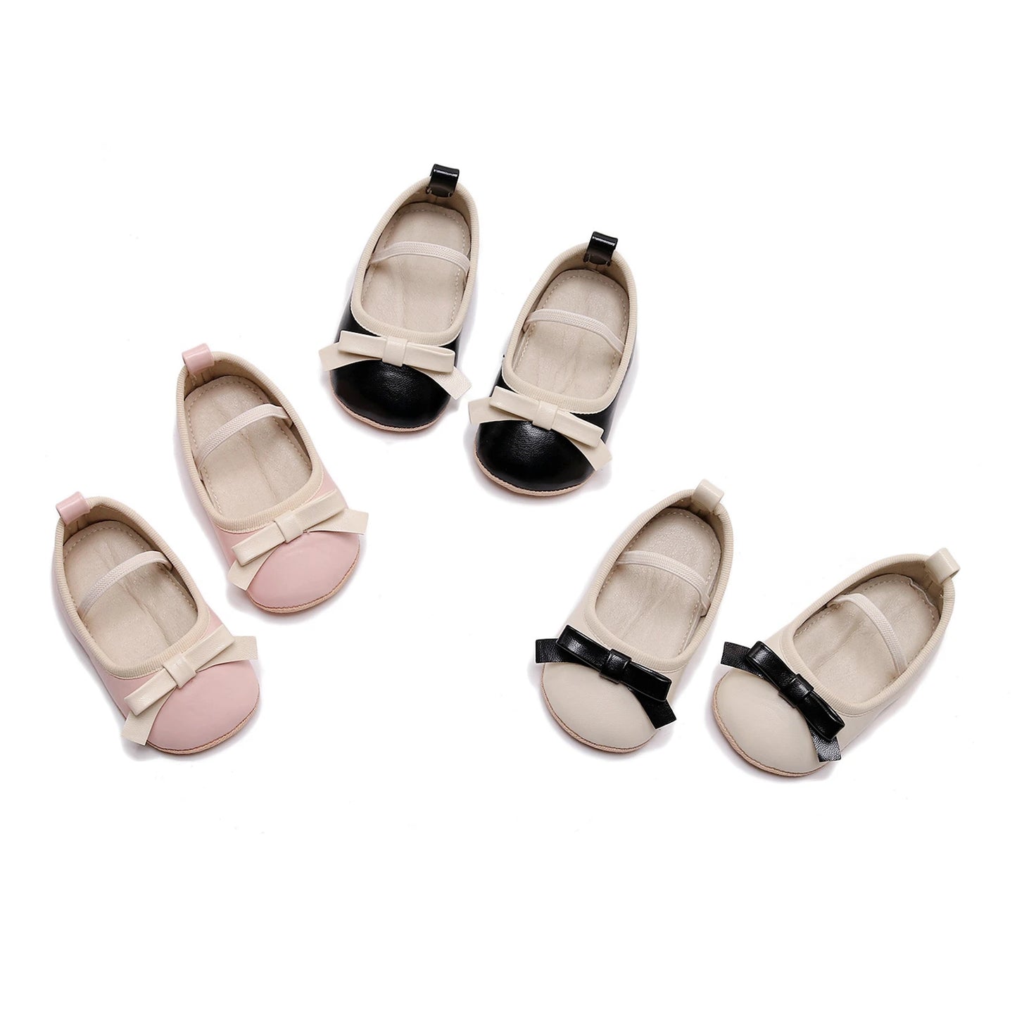 Image of Bow Flats in various colors from Baby Booties Boutique