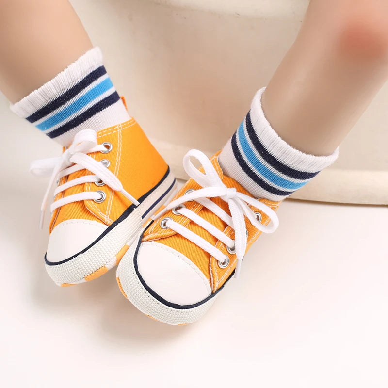 Image of Baby Canvas Sneakers in Sunflower from Baby Booties Boutique