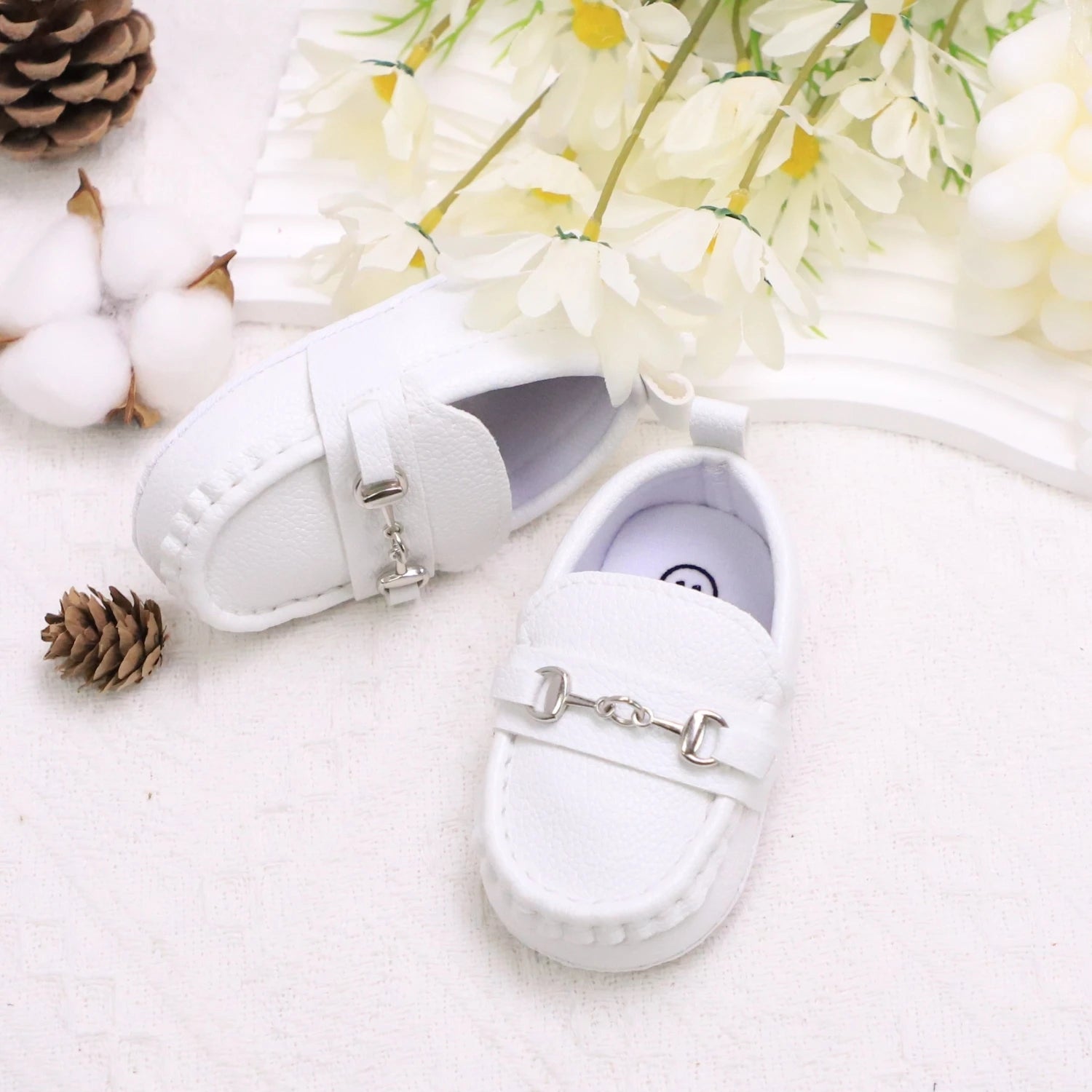 Image of First Walker Slip-on Loafers in white from Baby Booties Boutique