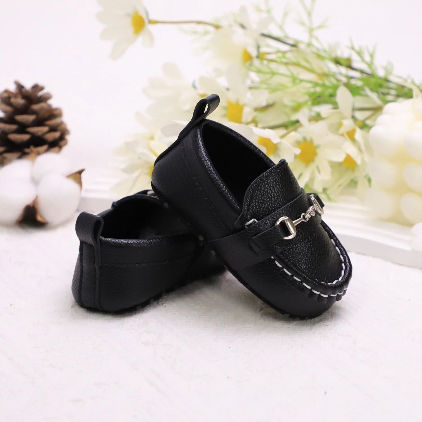 Image of First Walker Slip-on Loafers in black from Baby Booties Boutique