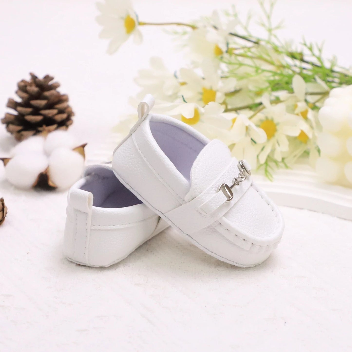 Image of First Walker Slip-on Loafers in white from Baby Booties Boutique