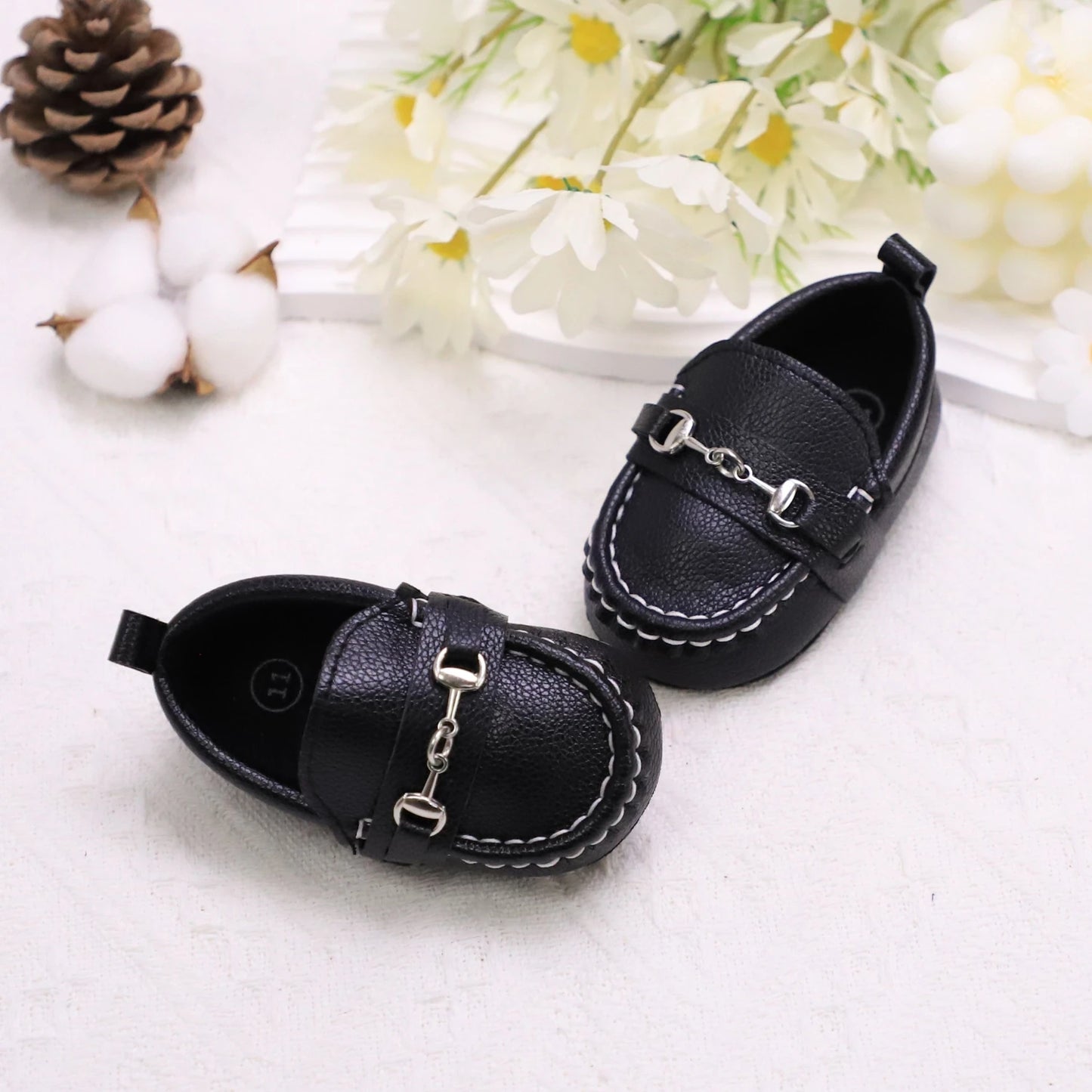 Image of First Walker Slip-on Loafers in black from Baby Booties Boutique