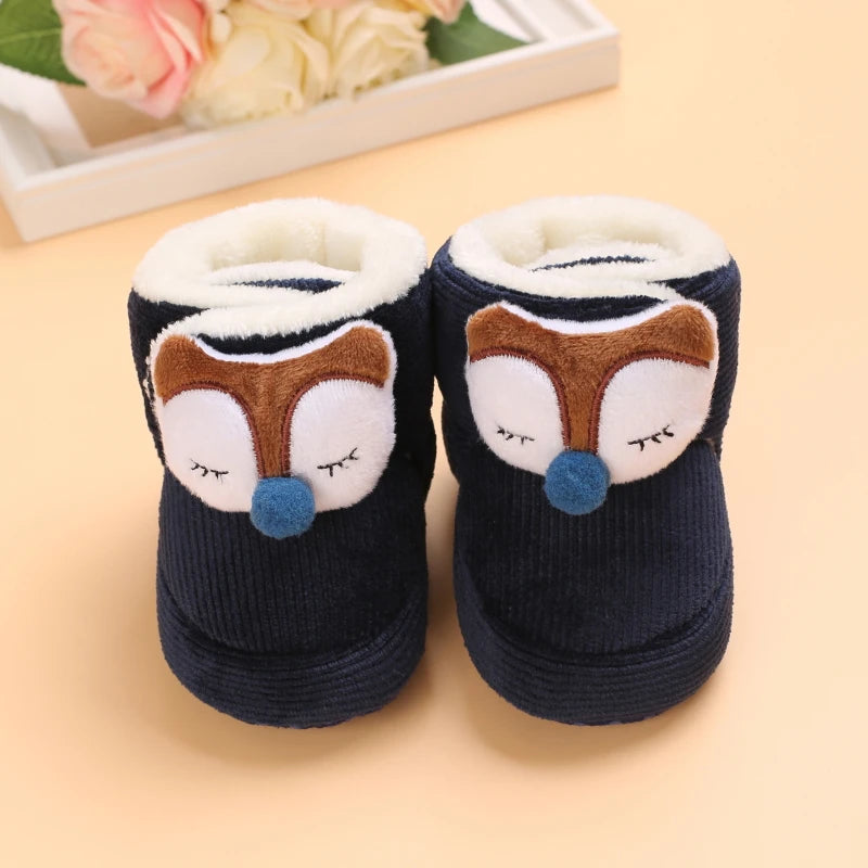 Image of Corduroy Winter Soft Sole Booties in navy from Baby Booties Boutique