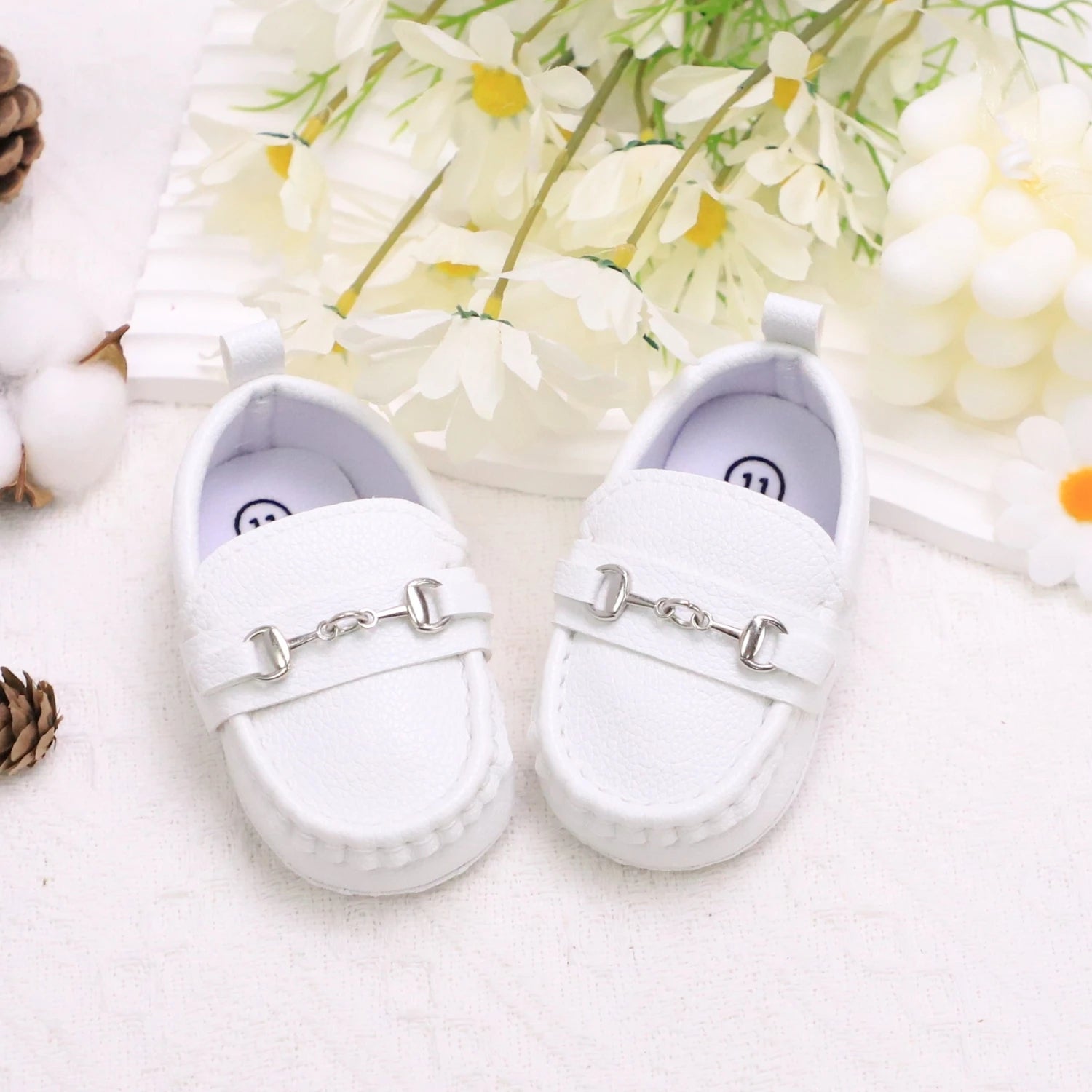 Image of First Walker Slip-on Loafers in white from Baby Booties Boutique