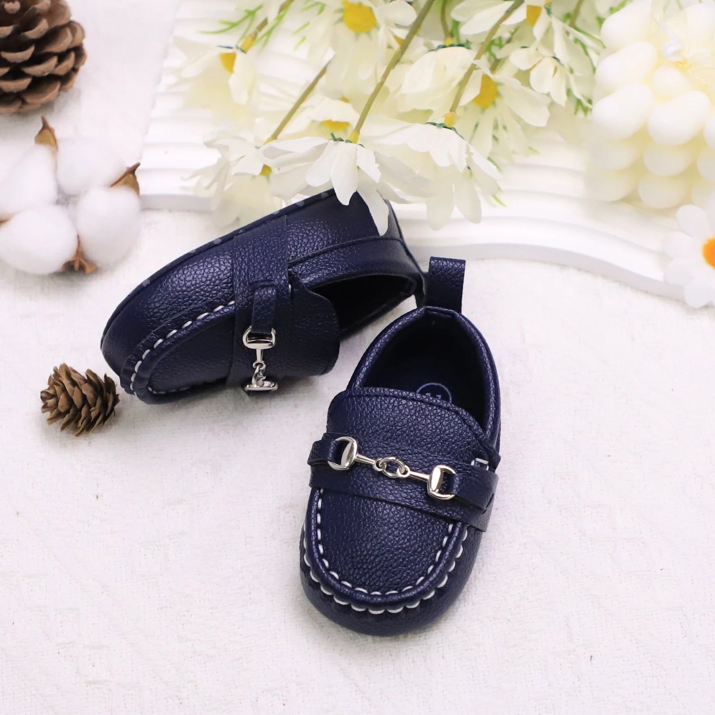 Image of First Walker Slip-on Loafers in navy from Baby Booties Boutique