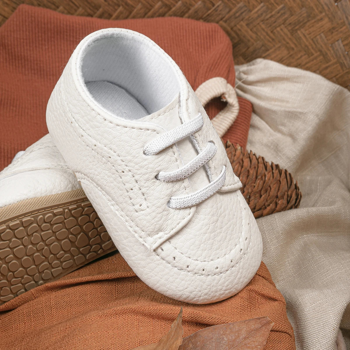 Image of Baby Derby Booties in White from Baby Booties Boutique