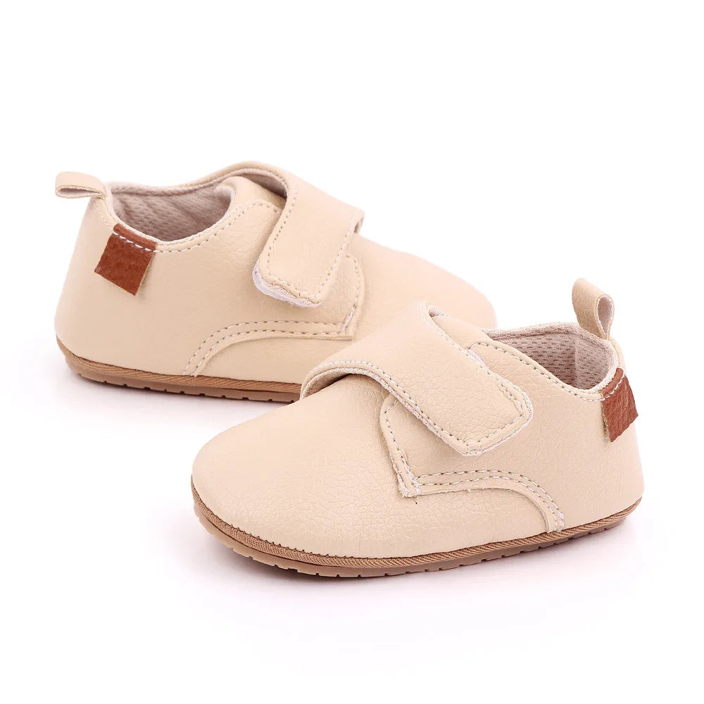 Image of Baby Retro Strapped Slip-On in Beige from Baby Booties Boutique