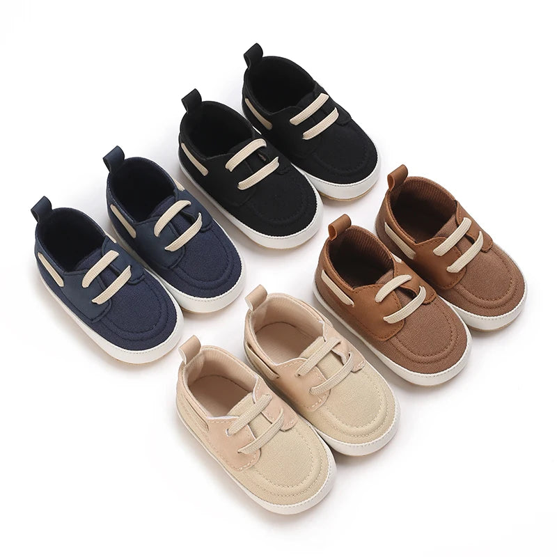 Image of infant boat shoes in various colors from Baby Booties Boutique