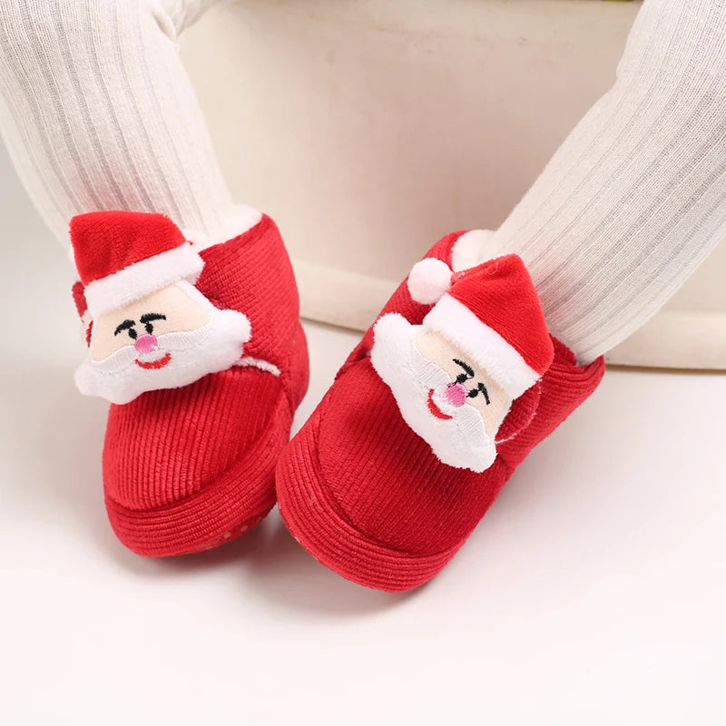 Image of Santa Christmas Booties in red from Baby Booties Boutique