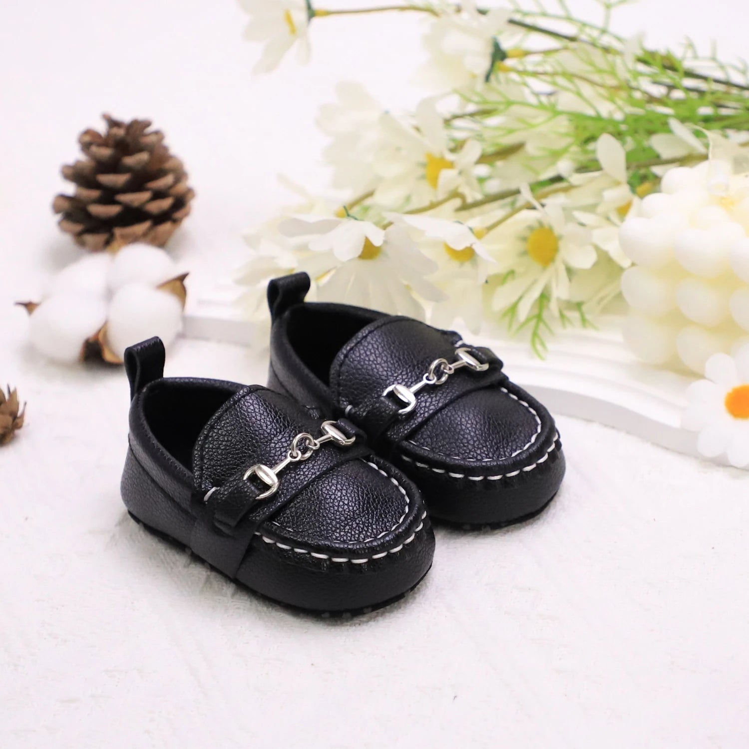 Image of First Walker Slip-on Loafers in black from Baby Booties Boutique