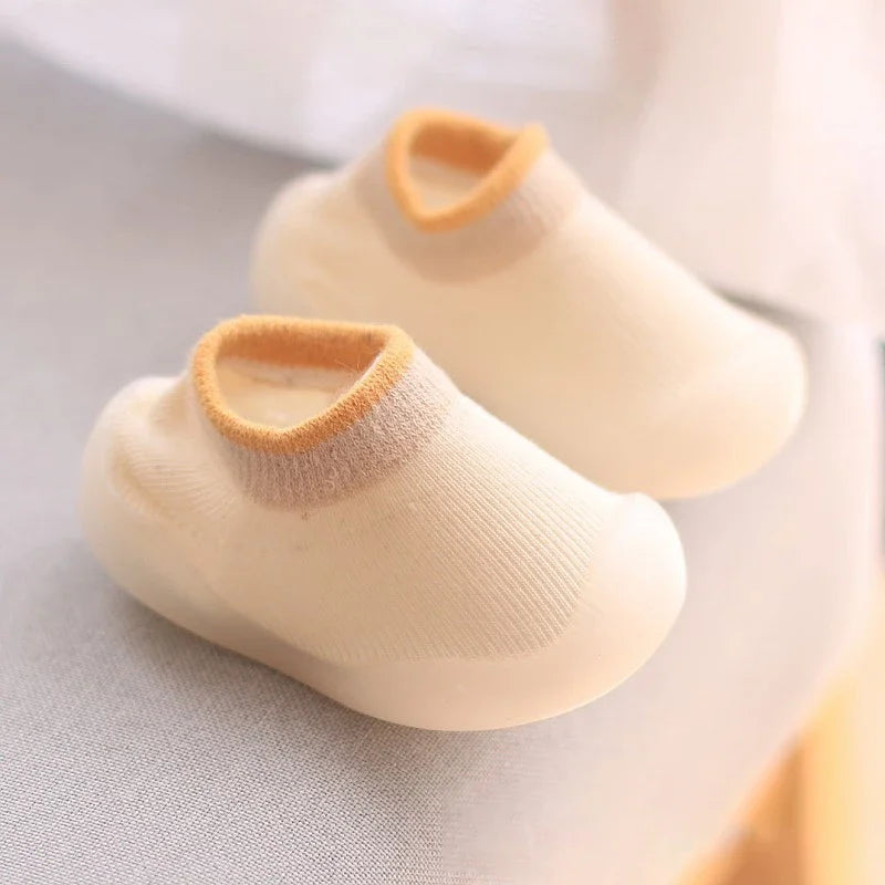 Image of Baby Pastel Sock Shoes in Peach from Baby Booties Boutique