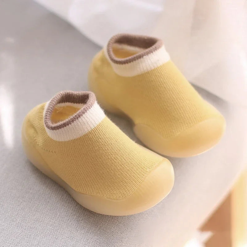 Image of Baby Pastel Sock Shoes in Jasmine Yellow from Baby Booties Boutique