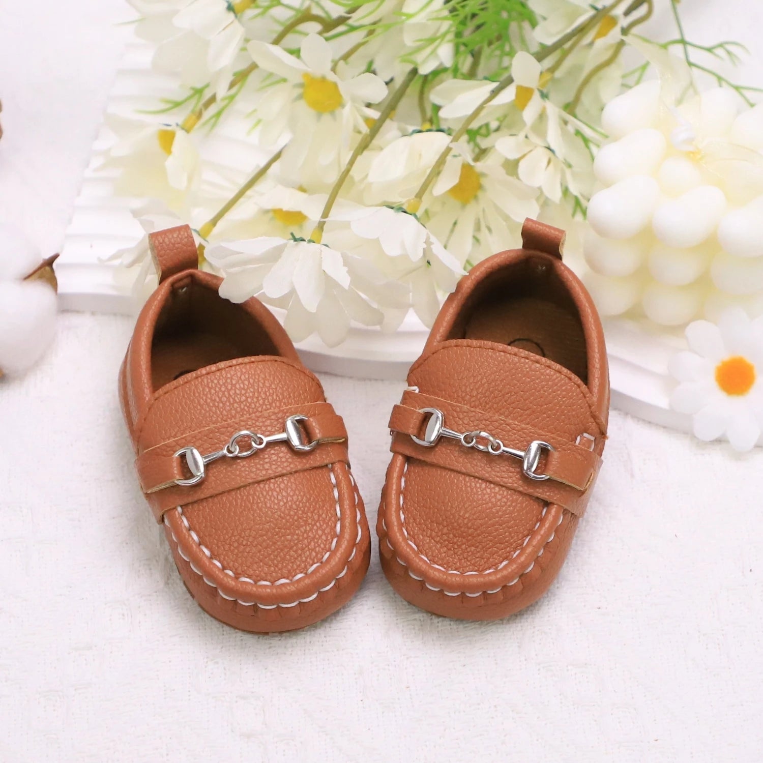 Image of First Walker Slip-on Loafers in coffee from Baby Booties Boutique