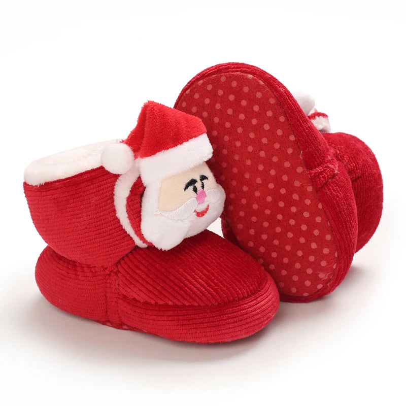 Image of Santa Christmas Booties in red from Baby Booties Boutique