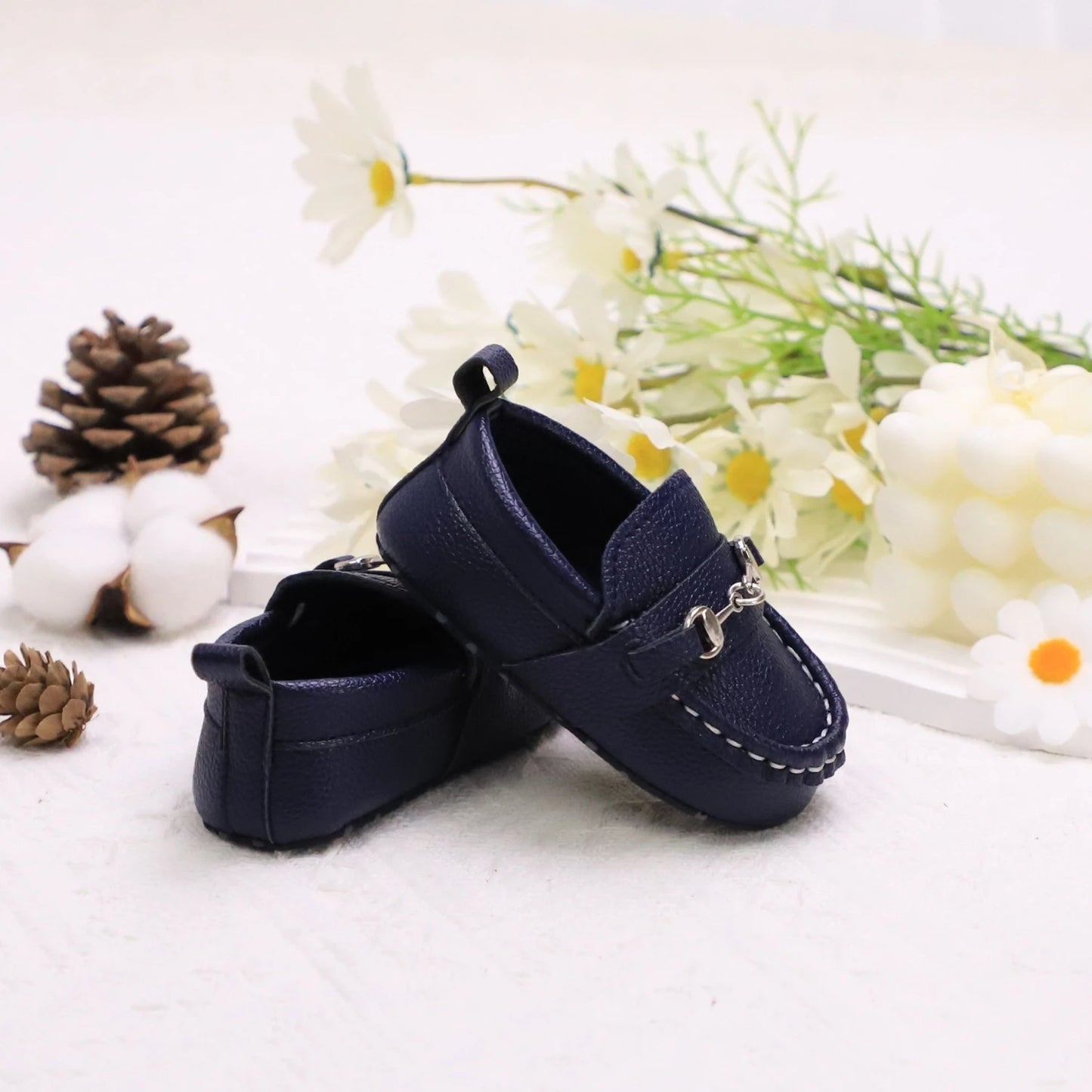 Image of First Walker Slip-on Loafers in navy from Baby Booties Boutique