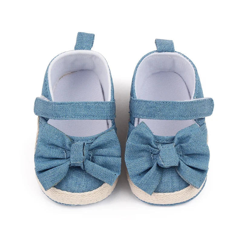 Image of Baby Espadrille Flats in Denim from Baby Booties Boutique